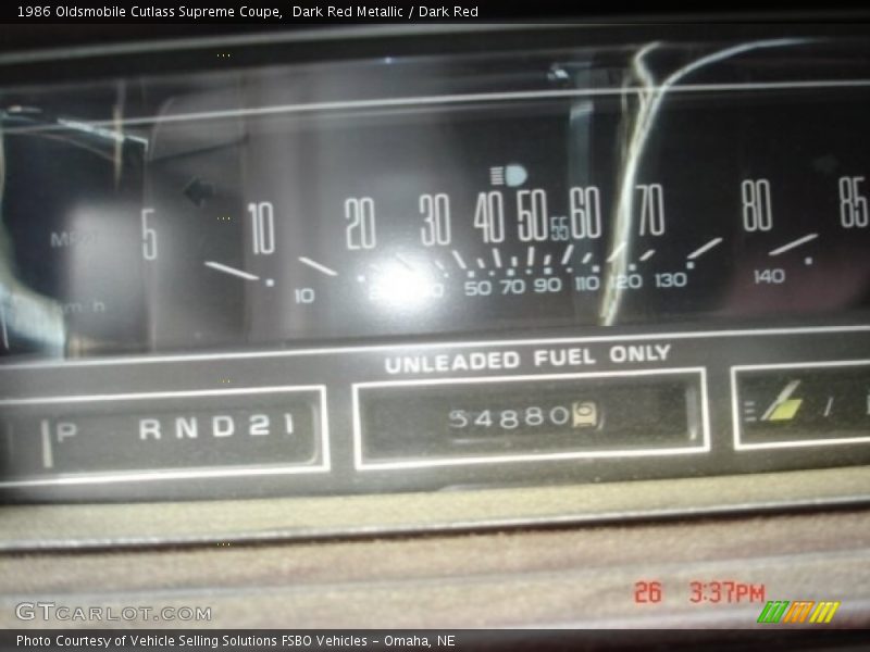 Dark Red Metallic / Dark Red 1986 Oldsmobile Cutlass Supreme Coupe