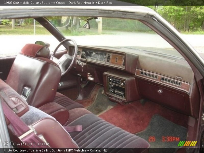 Dark Red Metallic / Dark Red 1986 Oldsmobile Cutlass Supreme Coupe