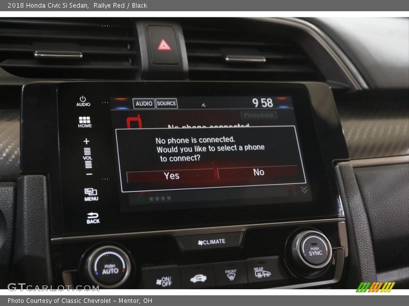 Rallye Red / Black 2018 Honda Civic Si Sedan