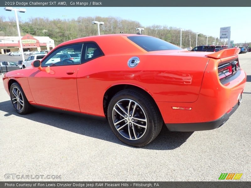 Go Mango / Black 2019 Dodge Challenger SXT AWD