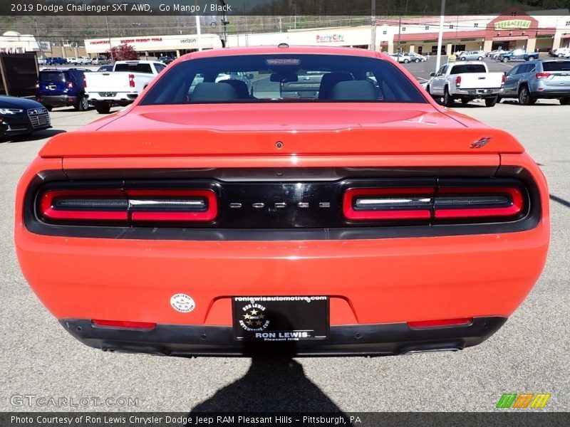Go Mango / Black 2019 Dodge Challenger SXT AWD