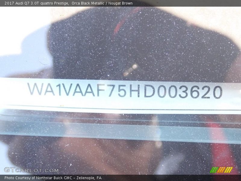 Orca Black Metallic / Nougat Brown 2017 Audi Q7 3.0T quattro Prestige