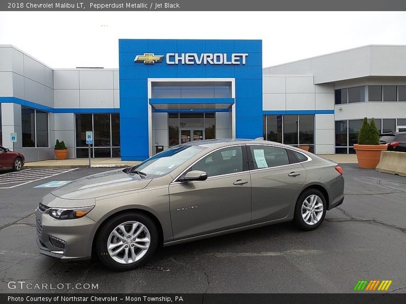 Pepperdust Metallic / Jet Black 2018 Chevrolet Malibu LT