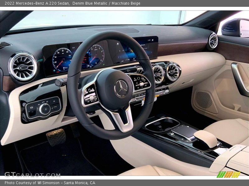 Denim Blue Metallic / Macchiato Beige 2022 Mercedes-Benz A 220 Sedan
