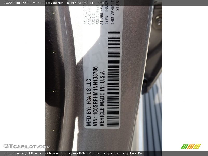 Billet Silver Metallic / Black 2022 Ram 1500 Limited Crew Cab 4x4