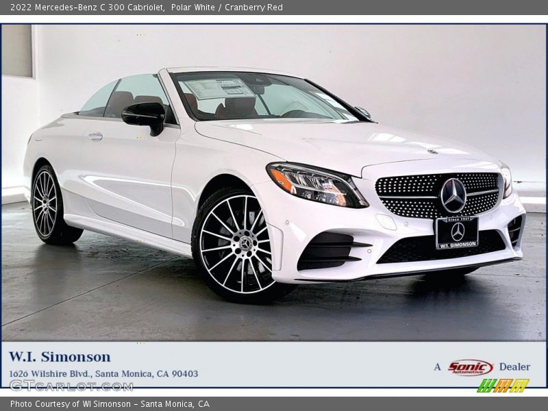 Polar White / Cranberry Red 2022 Mercedes-Benz C 300 Cabriolet