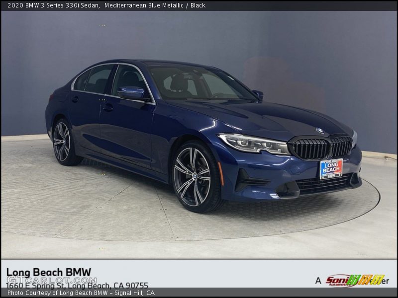 Mediterranean Blue Metallic / Black 2020 BMW 3 Series 330i Sedan