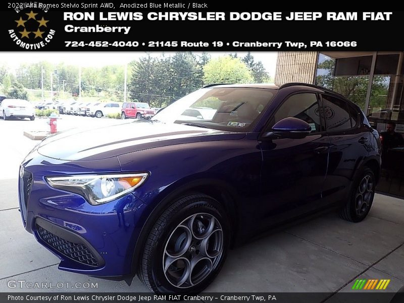 Anodized Blue Metallic / Black 2022 Alfa Romeo Stelvio Sprint AWD