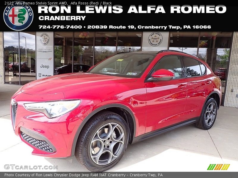 Alfa Rosso (Red) / Black 2022 Alfa Romeo Stelvio Sprint AWD