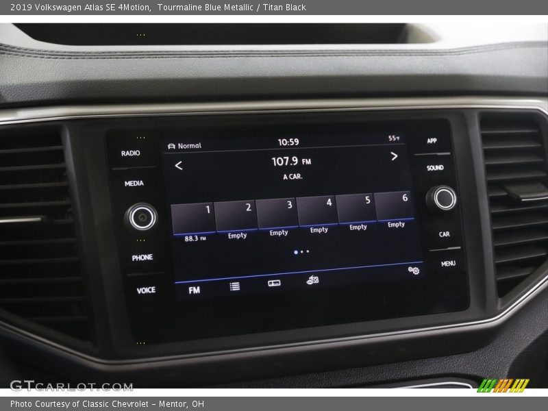 Tourmaline Blue Metallic / Titan Black 2019 Volkswagen Atlas SE 4Motion