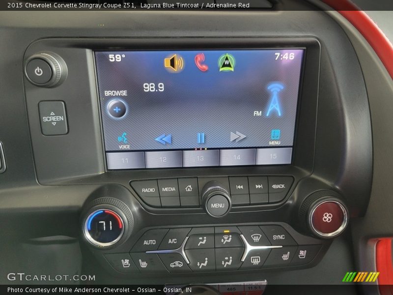 Laguna Blue Tintcoat / Adrenaline Red 2015 Chevrolet Corvette Stingray Coupe Z51