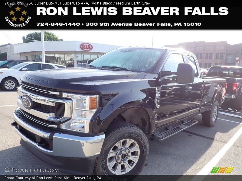 Agate Black / Medium Earth Gray 2021 Ford F350 Super Duty XLT SuperCab 4x4