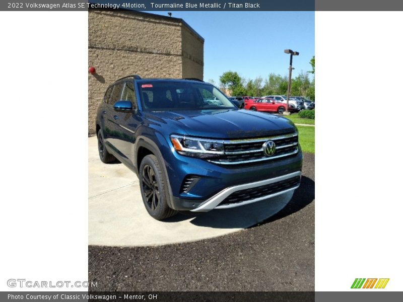 Tourmaline Blue Metallic / Titan Black 2022 Volkswagen Atlas SE Technology 4Motion