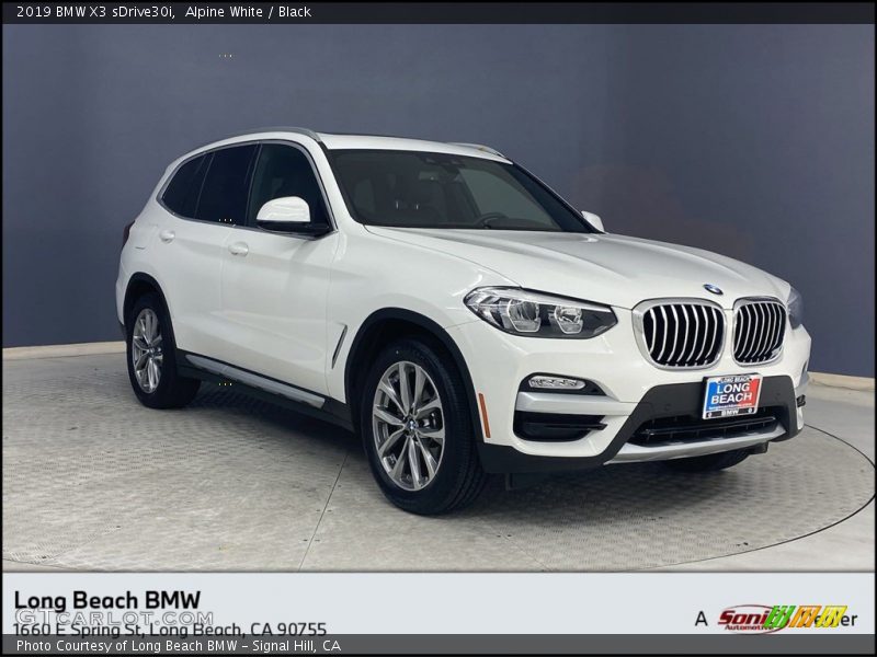 Alpine White / Black 2019 BMW X3 sDrive30i