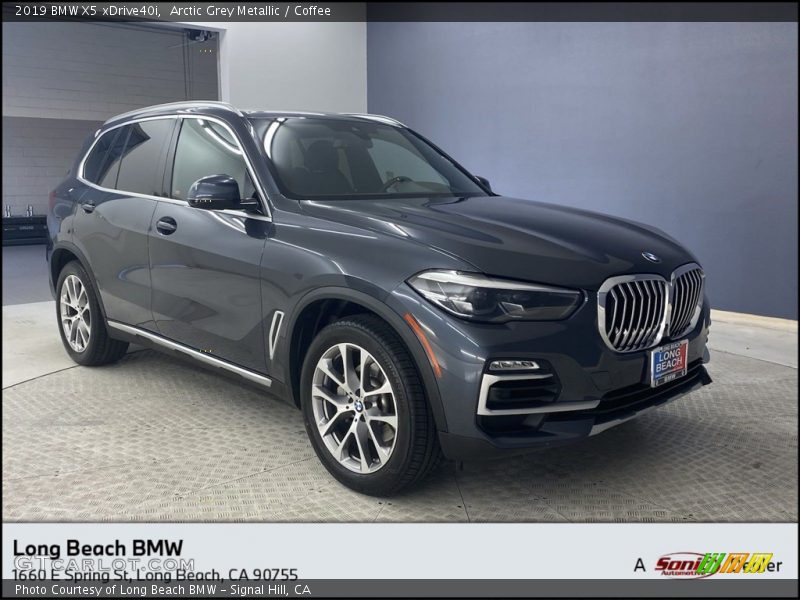 Arctic Grey Metallic / Coffee 2019 BMW X5 xDrive40i