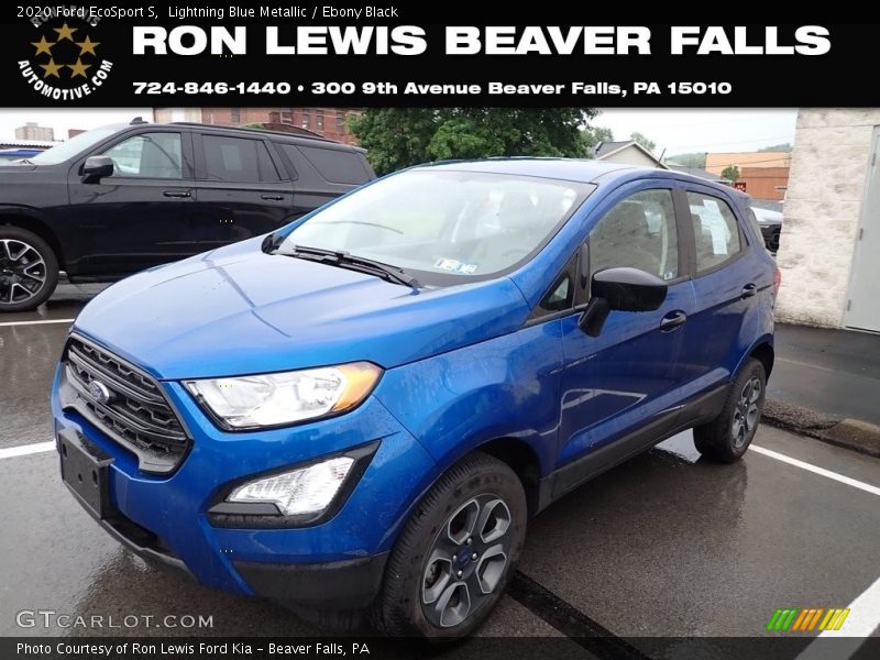 Lightning Blue Metallic / Ebony Black 2020 Ford EcoSport S