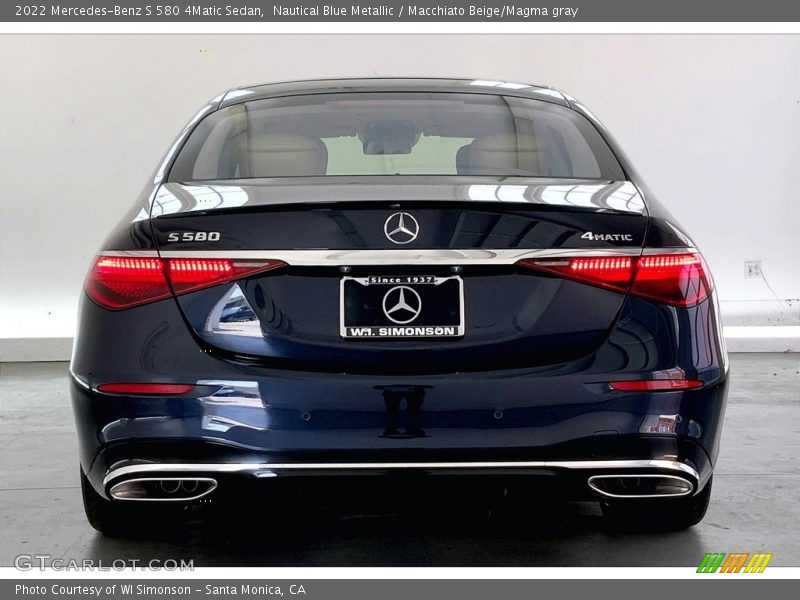 Nautical Blue Metallic / Macchiato Beige/Magma gray 2022 Mercedes-Benz S 580 4Matic Sedan