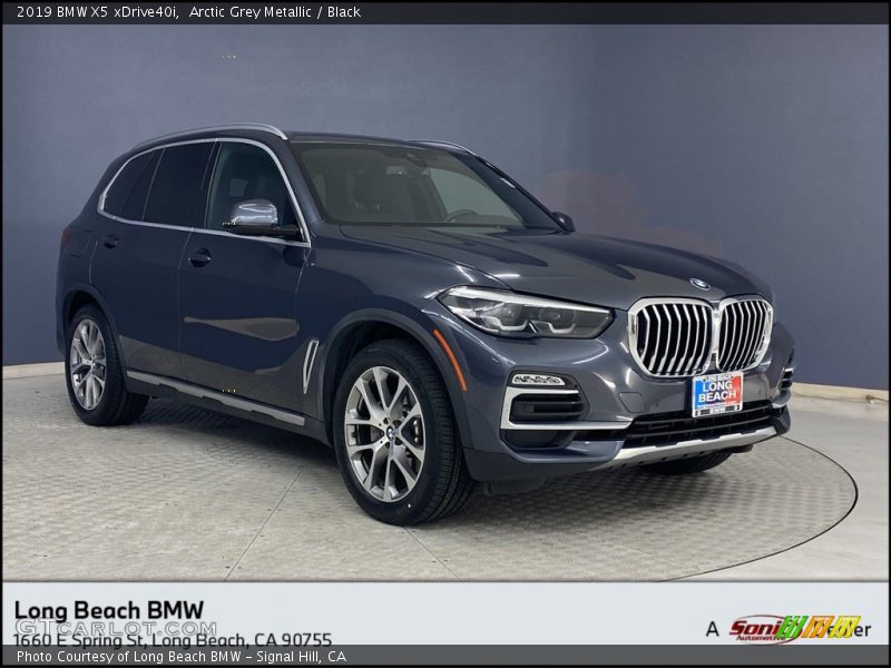 Arctic Grey Metallic / Black 2019 BMW X5 xDrive40i
