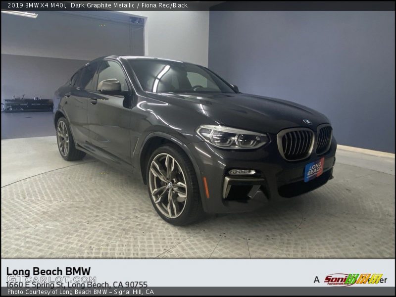 Dark Graphite Metallic / Fiona Red/Black 2019 BMW X4 M40i