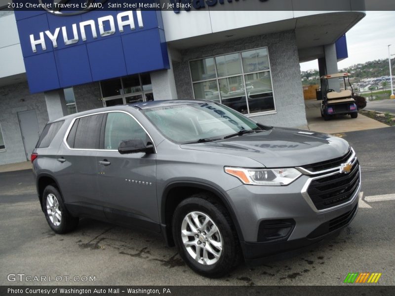 Satin Steel Metallic / Jet Black 2019 Chevrolet Traverse LS AWD