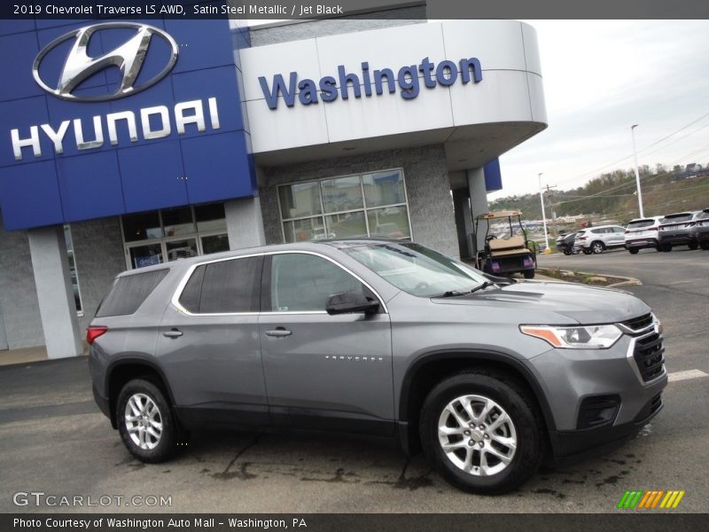 Satin Steel Metallic / Jet Black 2019 Chevrolet Traverse LS AWD