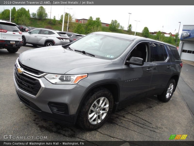 Satin Steel Metallic / Jet Black 2019 Chevrolet Traverse LS AWD