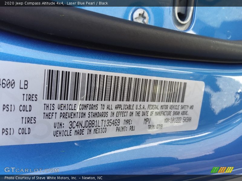 2020 Compass Altitude 4x4 Laser Blue Pearl Color Code PBJ