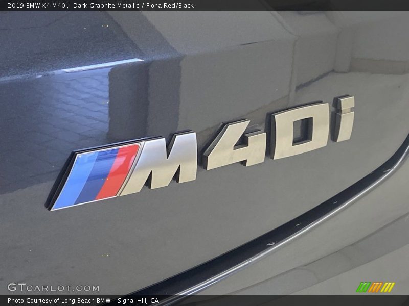 Dark Graphite Metallic / Fiona Red/Black 2019 BMW X4 M40i