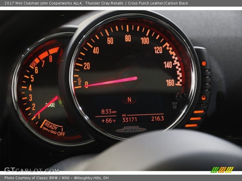 Thunder Gray Metallic / Cross Punch Leather/Carbon Black 2017 Mini Clubman John Cooperworks ALL4