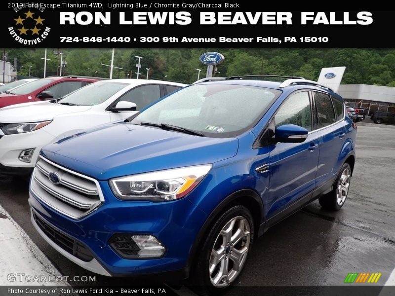 Lightning Blue / Chromite Gray/Charcoal Black 2019 Ford Escape Titanium 4WD