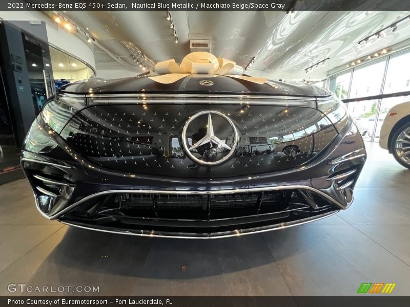 Nautical Blue Metallic / Macchiato Beige/Space Gray 2022 Mercedes-Benz EQS 450+ Sedan