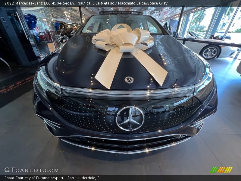 Nautical Blue Metallic / Macchiato Beige/Space Gray 2022 Mercedes-Benz EQS 450+ Sedan