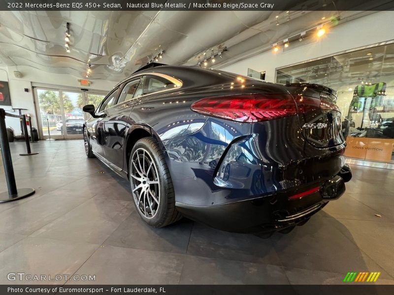 Nautical Blue Metallic / Macchiato Beige/Space Gray 2022 Mercedes-Benz EQS 450+ Sedan