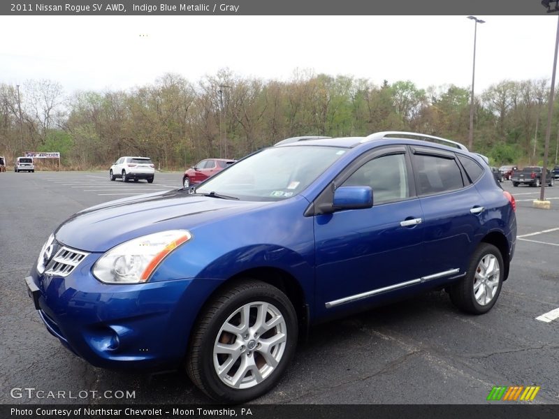 Indigo Blue Metallic / Gray 2011 Nissan Rogue SV AWD