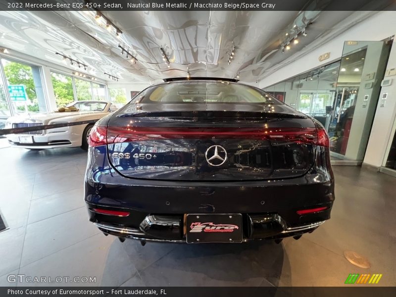 Nautical Blue Metallic / Macchiato Beige/Space Gray 2022 Mercedes-Benz EQS 450+ Sedan