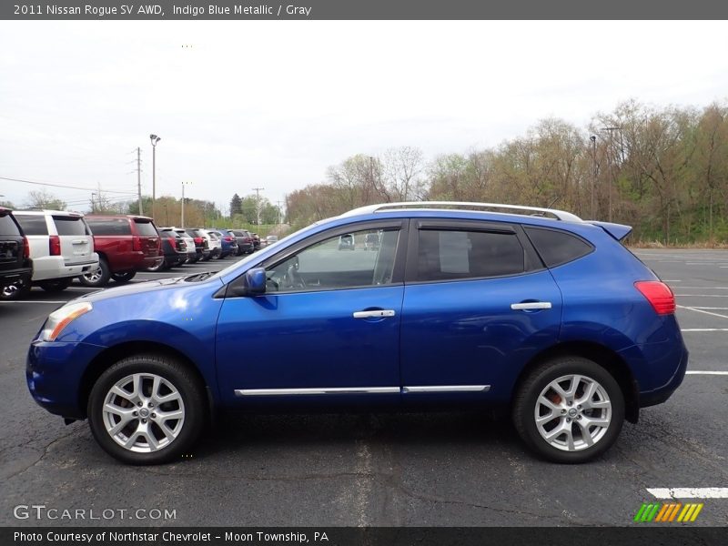 Indigo Blue Metallic / Gray 2011 Nissan Rogue SV AWD