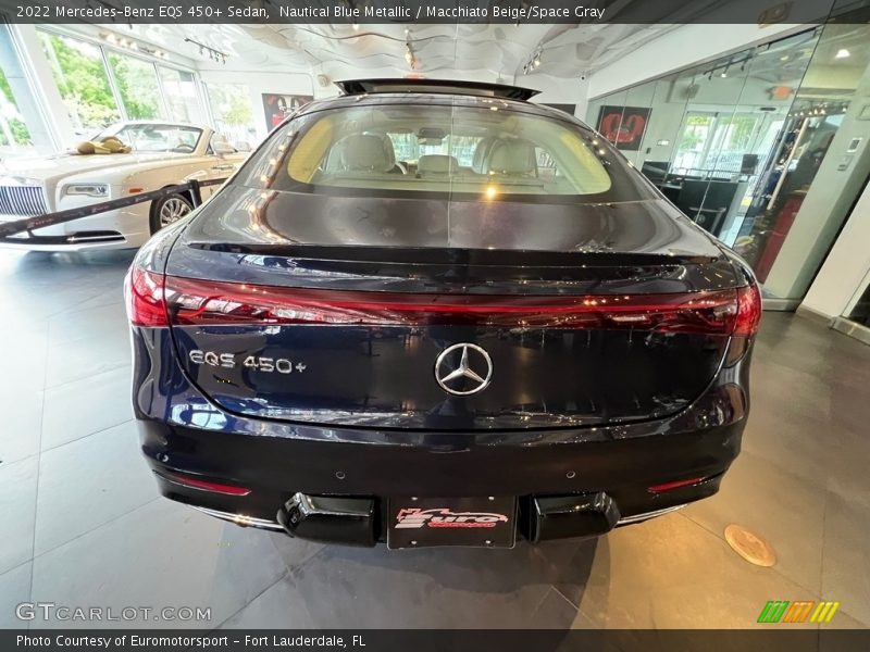 Nautical Blue Metallic / Macchiato Beige/Space Gray 2022 Mercedes-Benz EQS 450+ Sedan