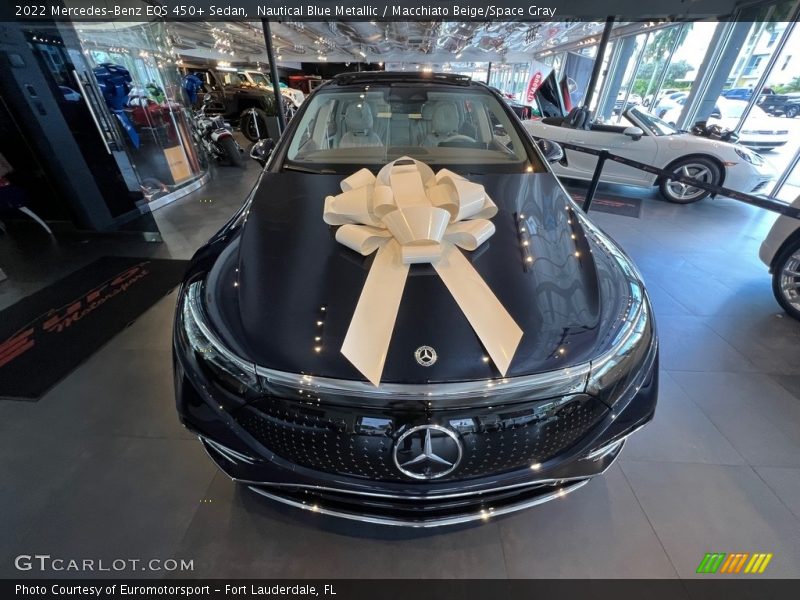 Nautical Blue Metallic / Macchiato Beige/Space Gray 2022 Mercedes-Benz EQS 450+ Sedan