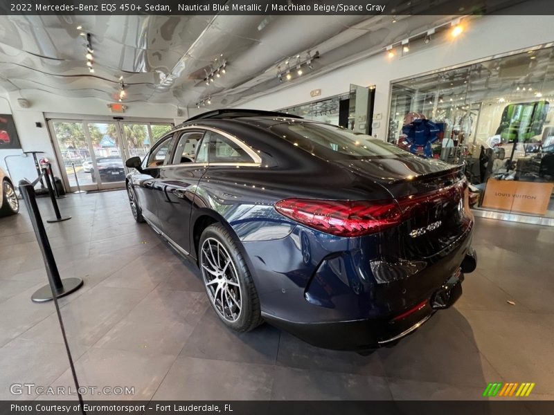 Nautical Blue Metallic / Macchiato Beige/Space Gray 2022 Mercedes-Benz EQS 450+ Sedan