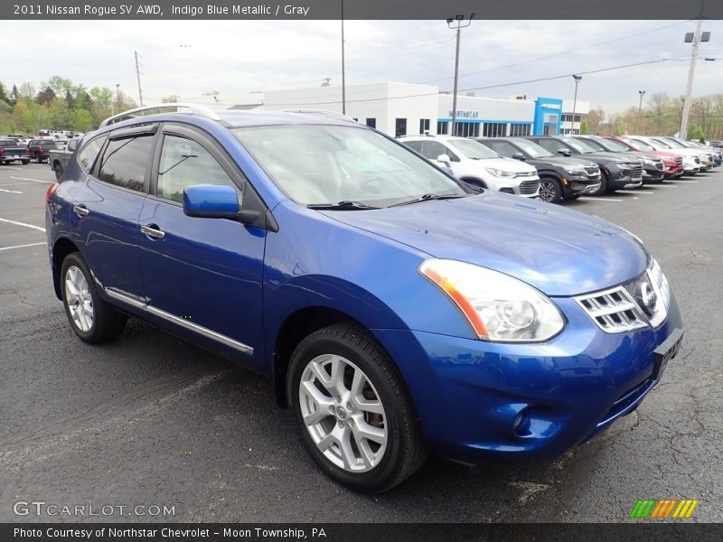 Indigo Blue Metallic / Gray 2011 Nissan Rogue SV AWD