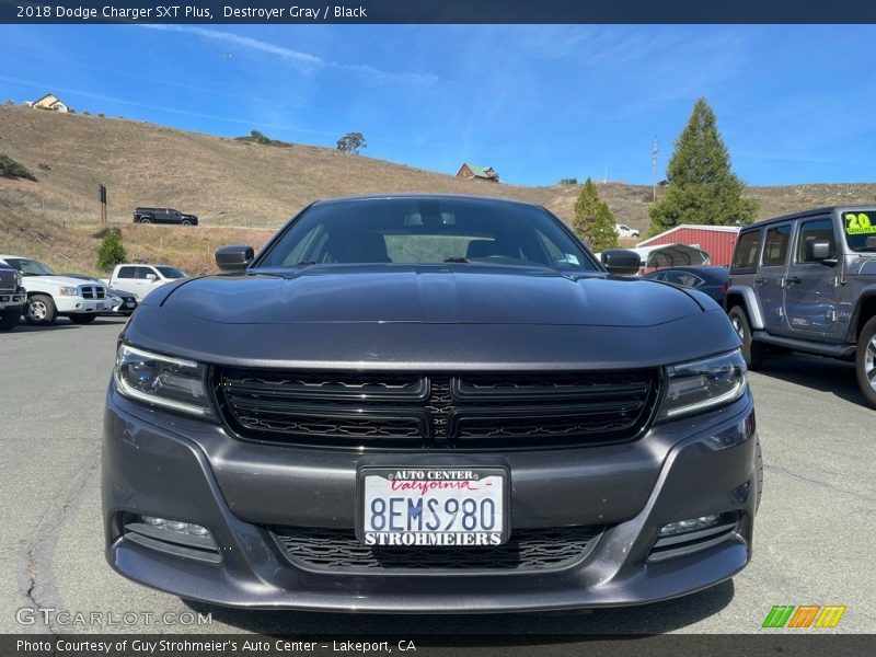 Destroyer Gray / Black 2018 Dodge Charger SXT Plus