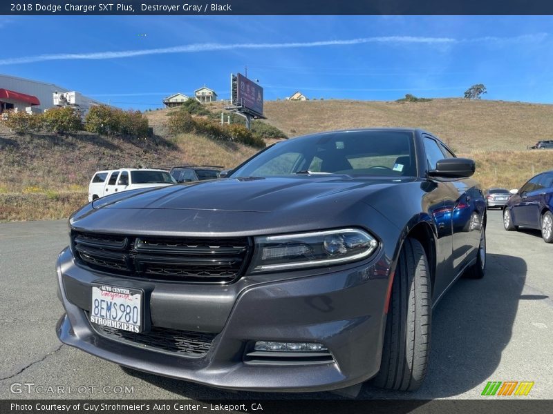 Destroyer Gray / Black 2018 Dodge Charger SXT Plus