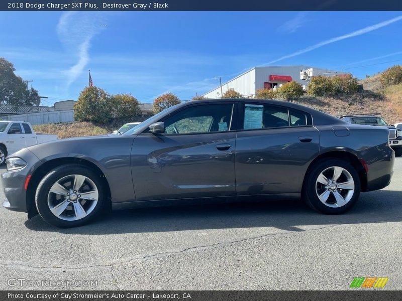 Destroyer Gray / Black 2018 Dodge Charger SXT Plus