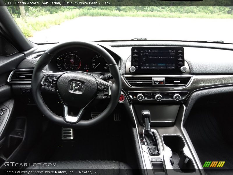 Platinum White Pearl / Black 2018 Honda Accord Sport Sedan