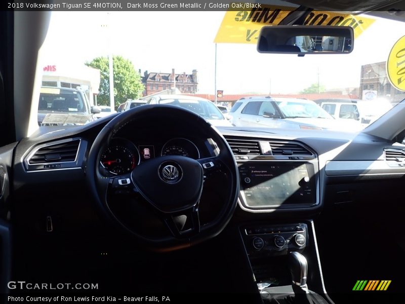 Dark Moss Green Metallic / Golden Oak/Black 2018 Volkswagen Tiguan SE 4MOTION