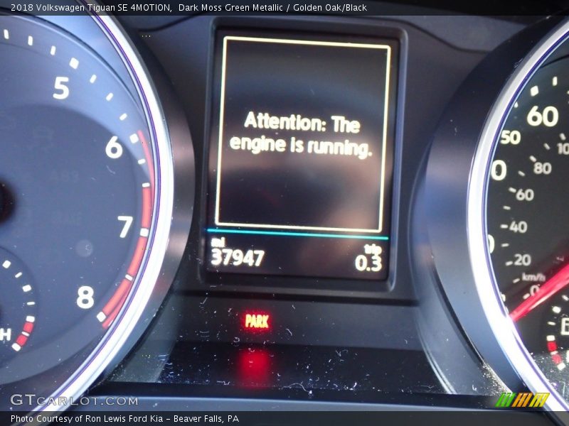 Dark Moss Green Metallic / Golden Oak/Black 2018 Volkswagen Tiguan SE 4MOTION