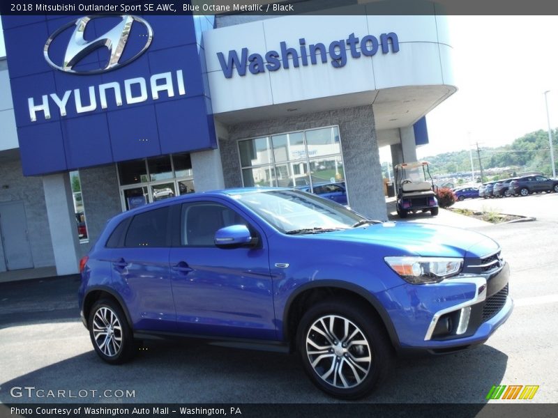 Blue Octane Metallic / Black 2018 Mitsubishi Outlander Sport SE AWC