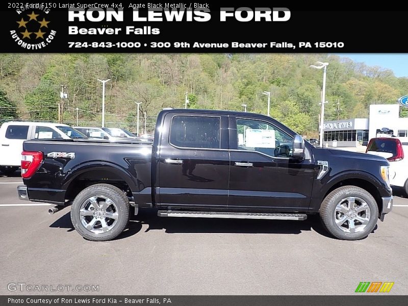 Agate Black Metallic / Black 2022 Ford F150 Lariat SuperCrew 4x4