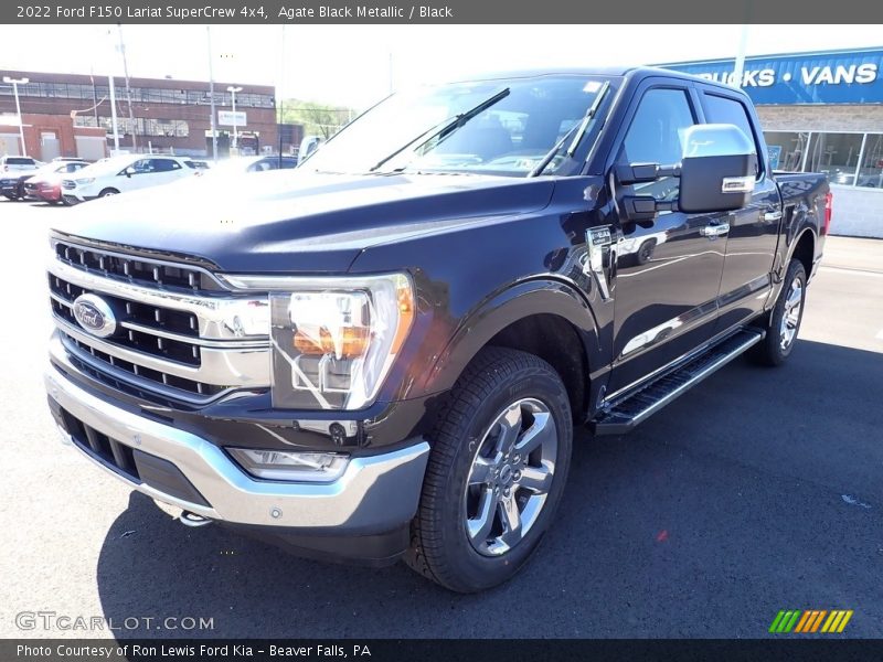 Agate Black Metallic / Black 2022 Ford F150 Lariat SuperCrew 4x4
