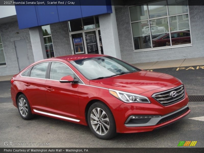 Scarlet Red / Gray 2017 Hyundai Sonata Sport
